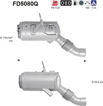 AS FD5080Q - Филтър за сажди / твърди частици, изпускателна система vvparts.bg