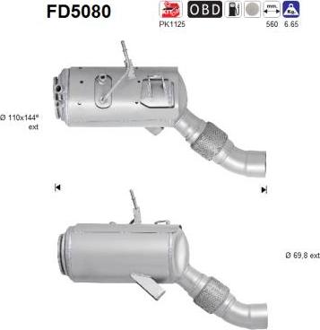 AS FD5080 - Филтър за сажди / твърди частици, изпускателна система vvparts.bg