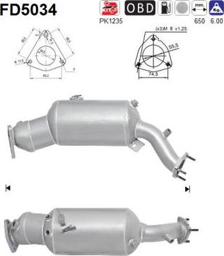 AS FD5034 - Филтър за сажди / твърди частици, изпускателна система vvparts.bg