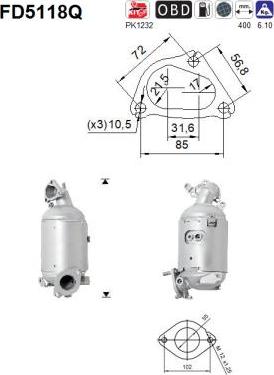 AS FD5118Q - Филтър за сажди / твърди частици, изпускателна система vvparts.bg