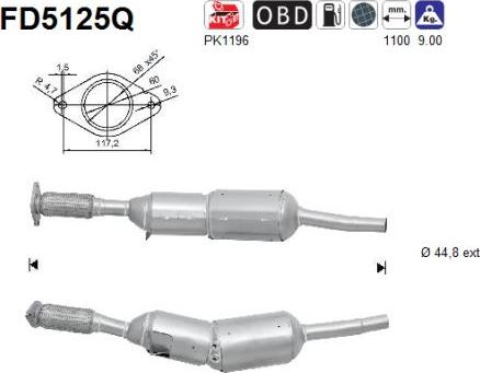 AS FD5125Q - Филтър за сажди / твърди частици, изпускателна система vvparts.bg