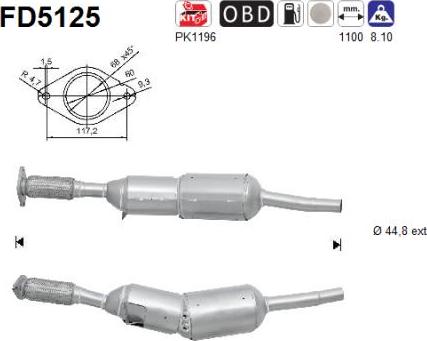 AS FD5125 - Филтър за сажди / твърди частици, изпускателна система vvparts.bg