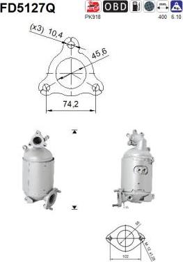 AS FD5127Q - Филтър за сажди / твърди частици, изпускателна система vvparts.bg