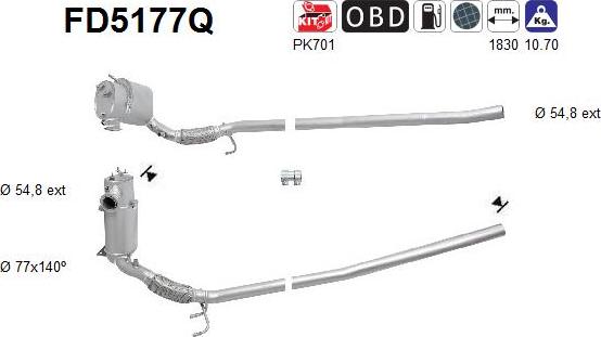 AS FD5177Q - Филтър за сажди / твърди частици, изпускателна система vvparts.bg