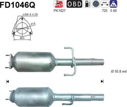 AS FD1046Q - Филтър за сажди / твърди частици, изпускателна система vvparts.bg