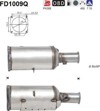 AS FD1009Q - Филтър за сажди / твърди частици, изпускателна система vvparts.bg