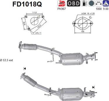 AS FD1018Q - Филтър за сажди / твърди частици, изпускателна система vvparts.bg