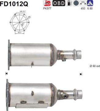 AS FD1012Q - Филтър за сажди / твърди частици, изпускателна система vvparts.bg