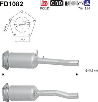 AS FD1082 - Филтър за сажди / твърди частици, изпускателна система vvparts.bg