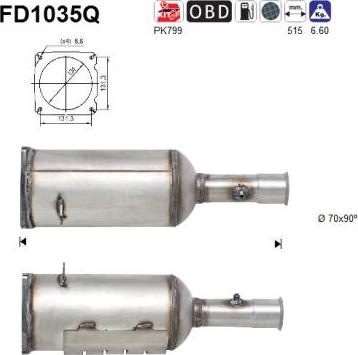 AS FD1035Q - Филтър за сажди / твърди частици, изпускателна система vvparts.bg