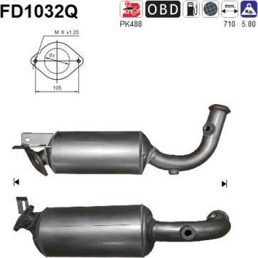 AS FD1032Q - Филтър за сажди / твърди частици, изпускателна система vvparts.bg