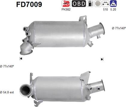 AS FD7009 - Филтър за сажди / твърди частици, изпускателна система vvparts.bg