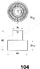 Ashika 45-01-104 - Ремъчен обтегач, ангренаж vvparts.bg
