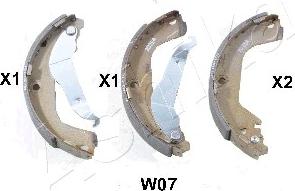 Ashika 55-0W-W07 - Комплект спирачна челюст vvparts.bg