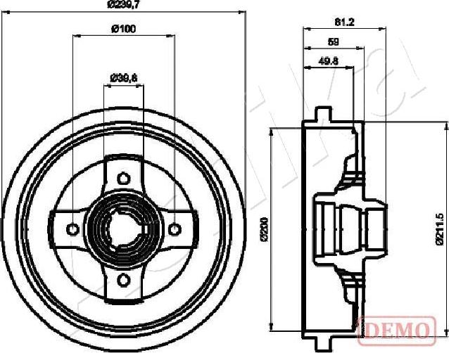 Ashika 56-00-0909C - Спирачен барабан vvparts.bg