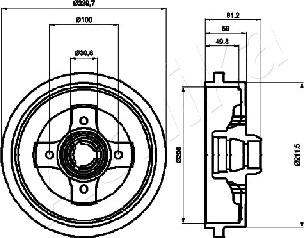 Ashika 56-00-0909 - Спирачен барабан vvparts.bg