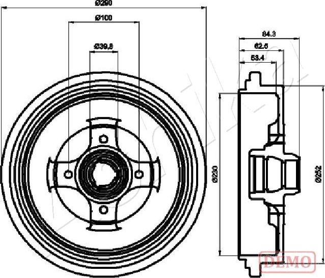 Ashika 56-00-0913C - Спирачен барабан vvparts.bg