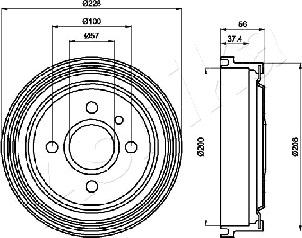 Ashika 56-00-0403 - Спирачен барабан vvparts.bg