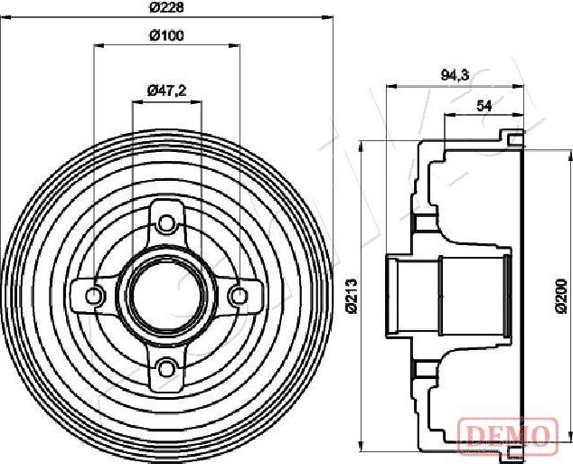 Ashika 56-00-0412C - Спирачен барабан vvparts.bg