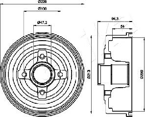 Ashika 56-00-0412 - Спирачен барабан vvparts.bg