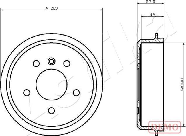 Ashika 56-00-0500C - Спирачен барабан vvparts.bg