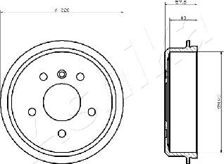 Ashika 56-00-0500 - Спирачен барабан vvparts.bg