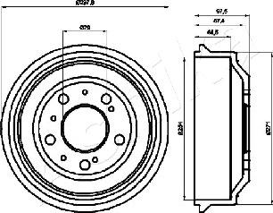 Ashika 56-00-0605 - Спирачен барабан vvparts.bg