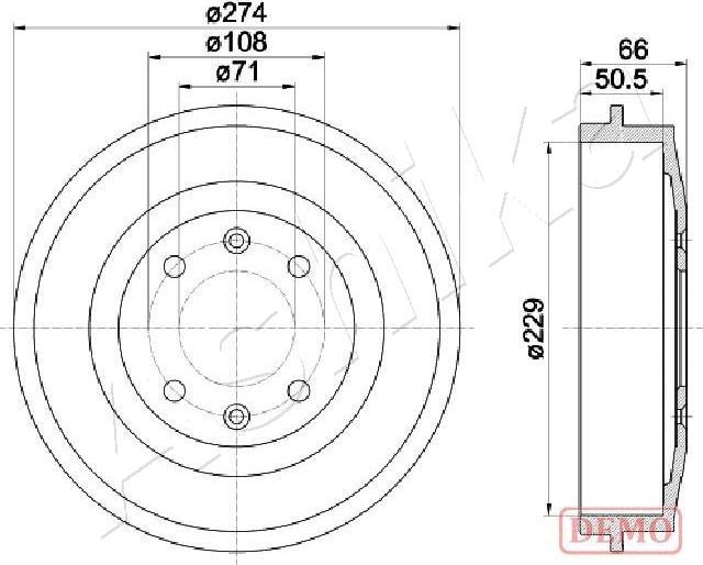 Ashika 56-00-0600C - Спирачен барабан vvparts.bg