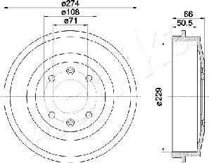 Ashika 56-00-0600 - Спирачен барабан vvparts.bg