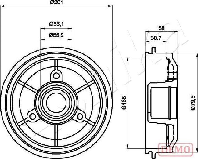 Ashika 56-00-0607C - Спирачен барабан vvparts.bg