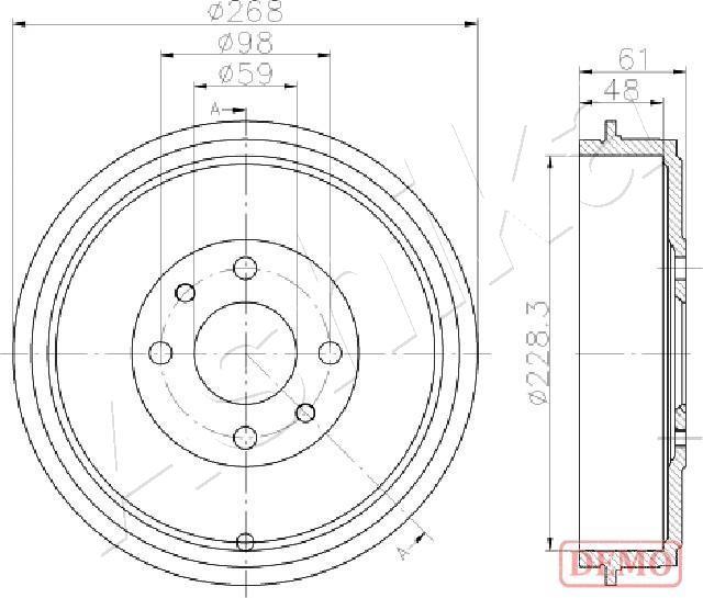 Ashika 56-00-0613C - Спирачен барабан vvparts.bg