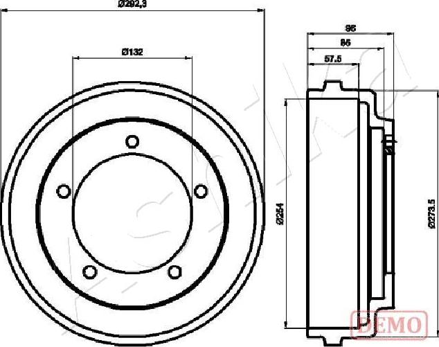 Ashika 56-00-0316C - Спирачен барабан vvparts.bg