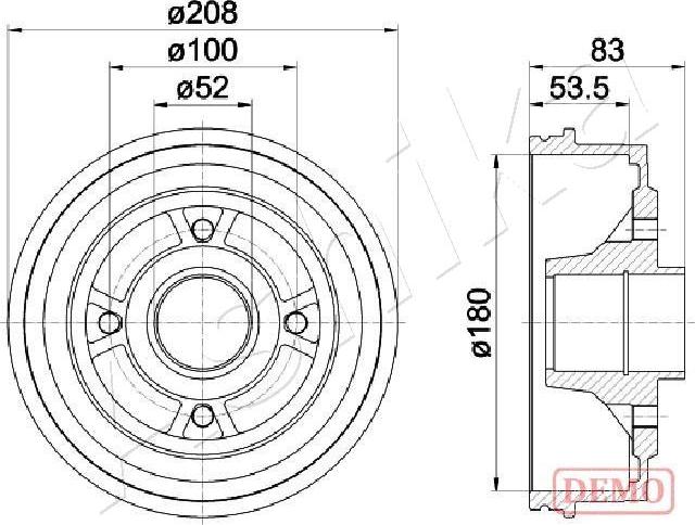 Ashika 56-00-0709C - Спирачен барабан vvparts.bg