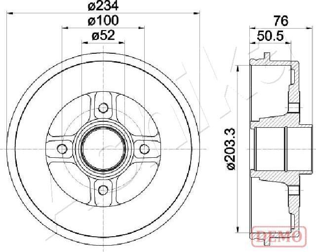 Ashika 56-00-0704C - Спирачен барабан vvparts.bg