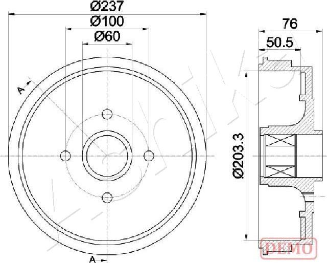 Ashika 56-00-0700C - Спирачен барабан vvparts.bg