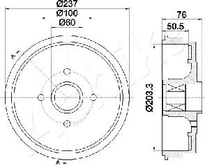 Ashika 56-00-0700 - Спирачен барабан vvparts.bg