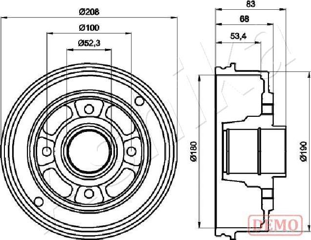 Ashika 56-00-0707C - Спирачен барабан vvparts.bg