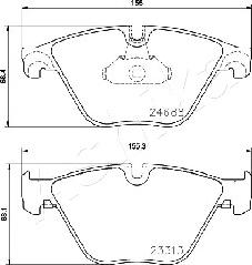 Ashika 50-00-0126 - Комплект спирачно феродо, дискови спирачки vvparts.bg