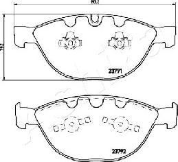 Ashika 50-00-0122 - Комплект спирачно феродо, дискови спирачки vvparts.bg