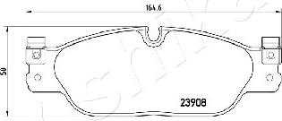 Ashika 50-00-0345 - Комплект спирачно феродо, дискови спирачки vvparts.bg