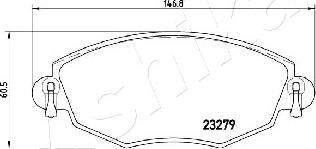 Ashika 50-00-0318 - Комплект спирачно феродо, дискови спирачки vvparts.bg