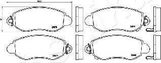 Ashika 50-00-0323 - Комплект спирачно феродо, дискови спирачки vvparts.bg