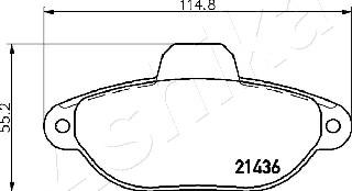 Ashika 50-00-0227 - Комплект спирачно феродо, дискови спирачки vvparts.bg