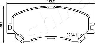 Ashika 50-00-0707 - Комплект спирачно феродо, дискови спирачки vvparts.bg