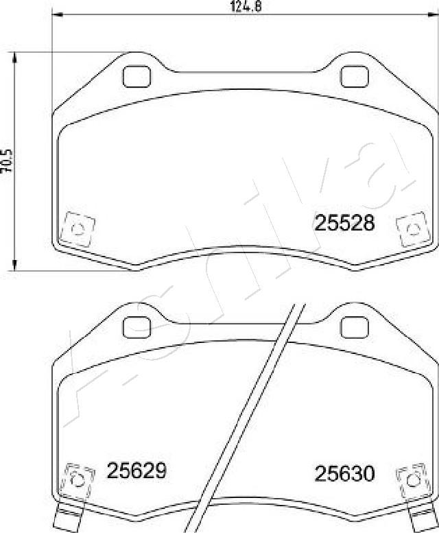 Ashika 50-03-3004 - Комплект спирачно феродо, дискови спирачки vvparts.bg