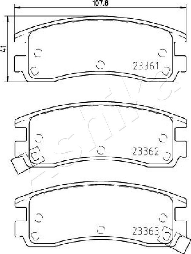 Ashika 50-0W-W20 - Комплект спирачно феродо, дискови спирачки vvparts.bg