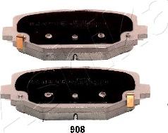 Ashika 51-09-908 - Комплект спирачно феродо, дискови спирачки vvparts.bg