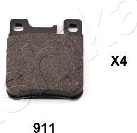 Ashika 51-09-911 - Комплект спирачно феродо, дискови спирачки vvparts.bg