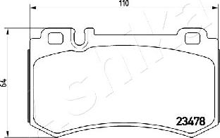 Ashika 51-00-0509 - Комплект спирачно феродо, дискови спирачки vvparts.bg