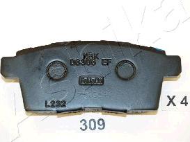 Ashika 51-03-309 - Комплект спирачно феродо, дискови спирачки vvparts.bg